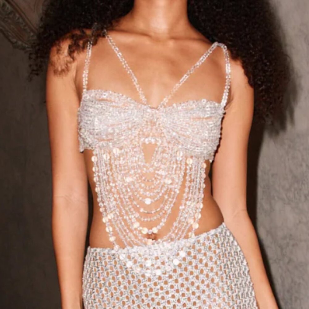 PatBO Hand-Beaded Bralette (RUNWAY) - Picture 2 of 3